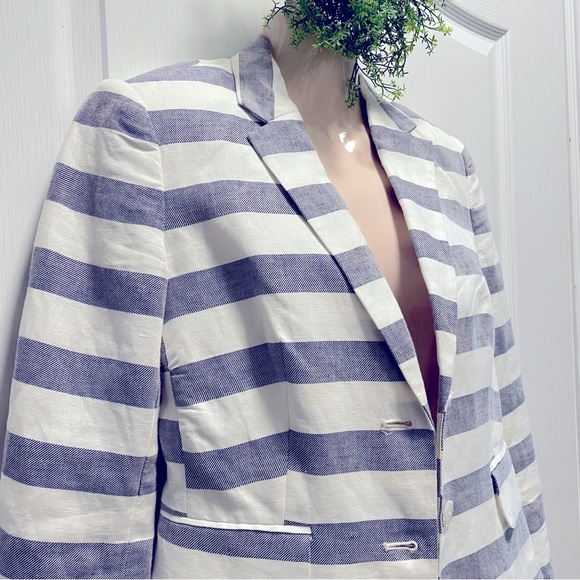 🌸3 for $30 Banana Republic Blazer stripes Nautical style size M - Picture 7 of 17